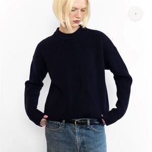 Janessa Leone Genevieve Black Crew Neck Sweater